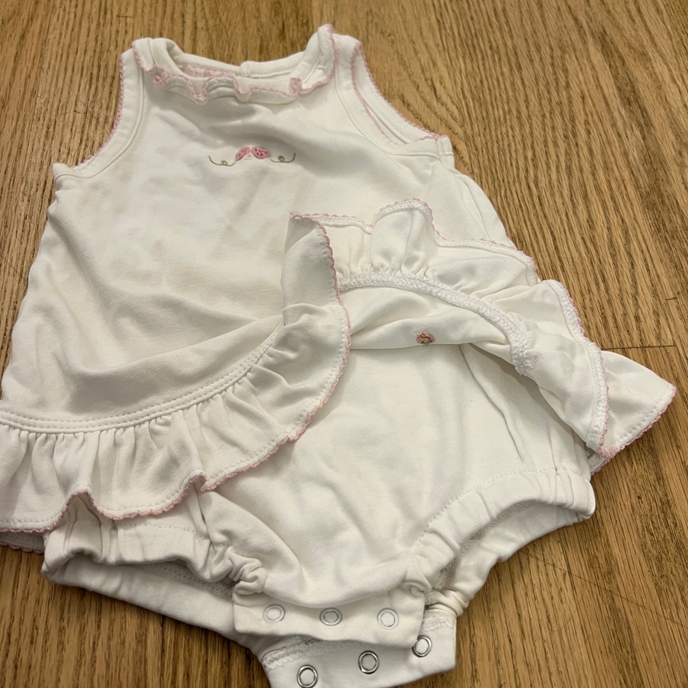 Kissy Kissy strawberry dress with bodysuit, size 12-18 months